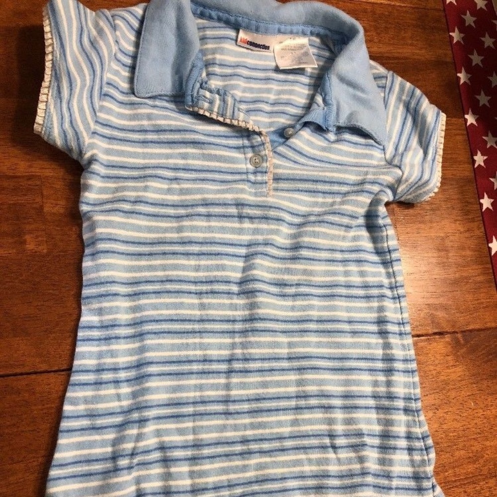 Kid Connection Girl Short Sleeve Polo BlueCotton